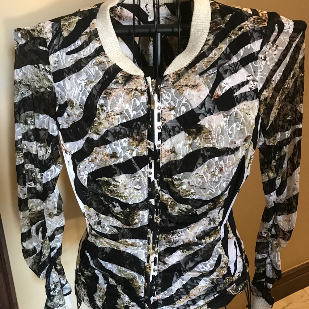 Alberto Makali Animal print zip jacket